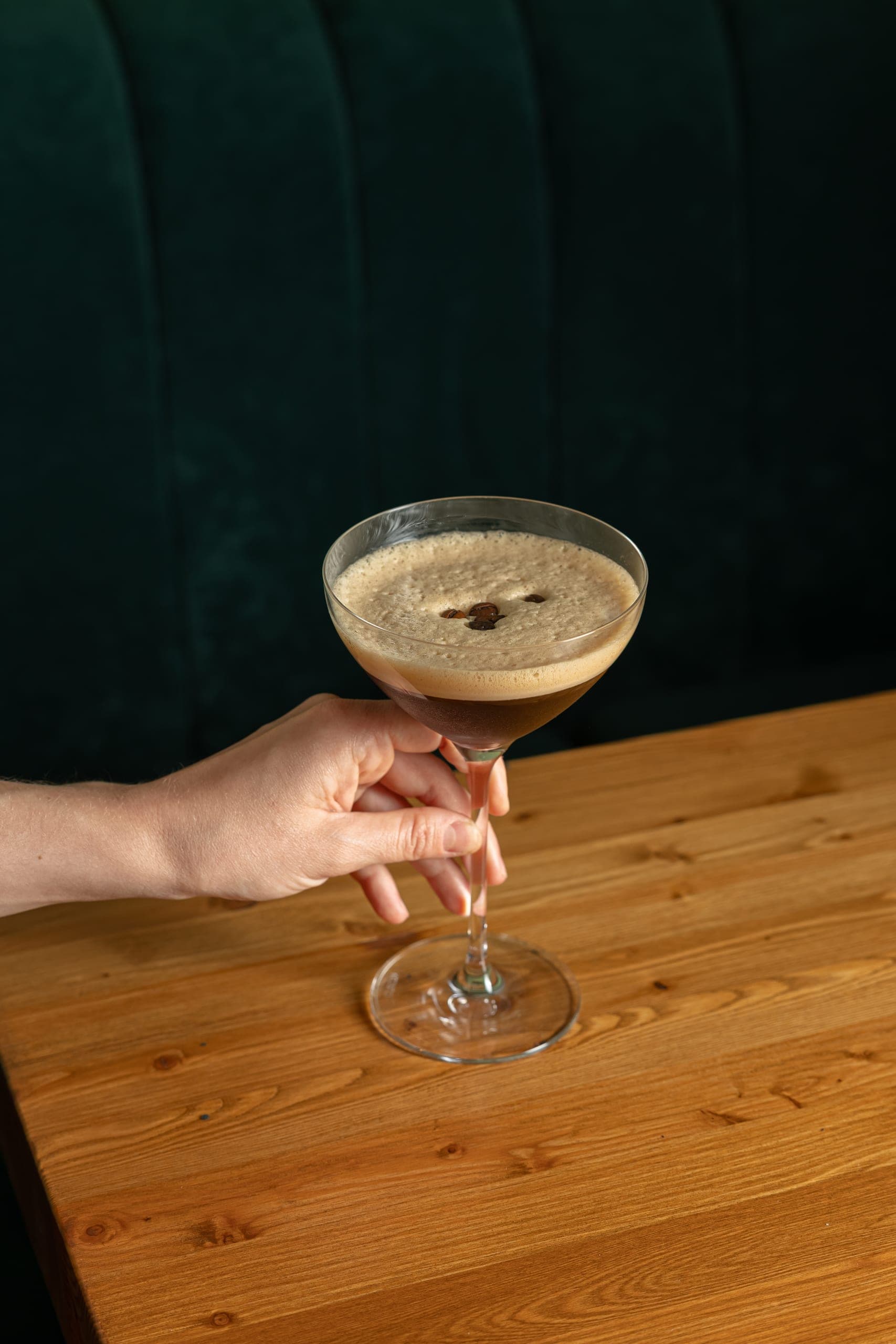 An espresso martini on the table